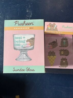 New Pusheen Sundae Glass and Stickers